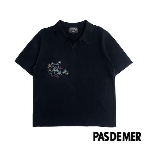 【PAS DE MER/パドゥメ】CATERPILLAR POLO ポロシャツ / BLACK / SS26-14028