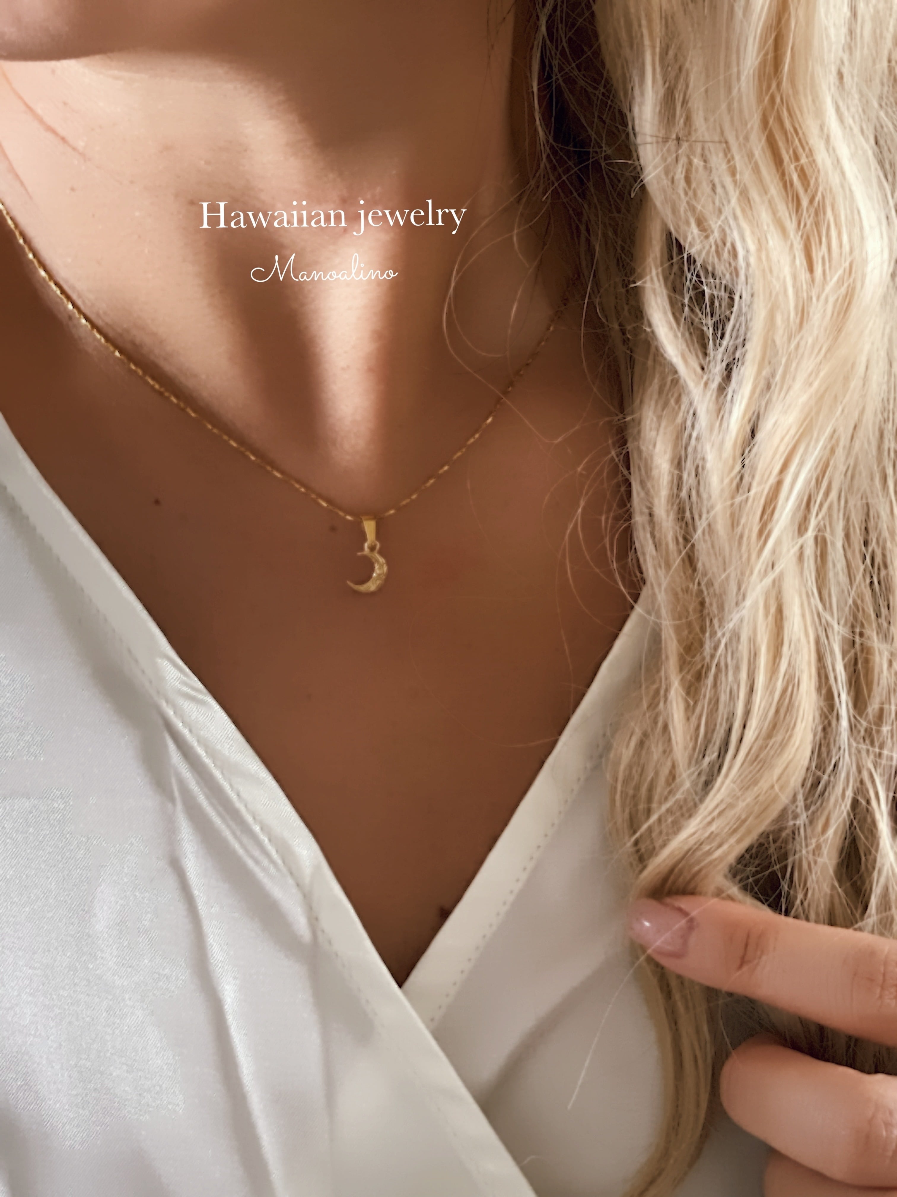 Mahina moon necklace Hawaiianjewelry (ハワイアンジュエリー月