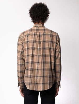 Nudie jeans ヌーディージーンズ  Chuck Plaid Twill Beige チェックシャツ