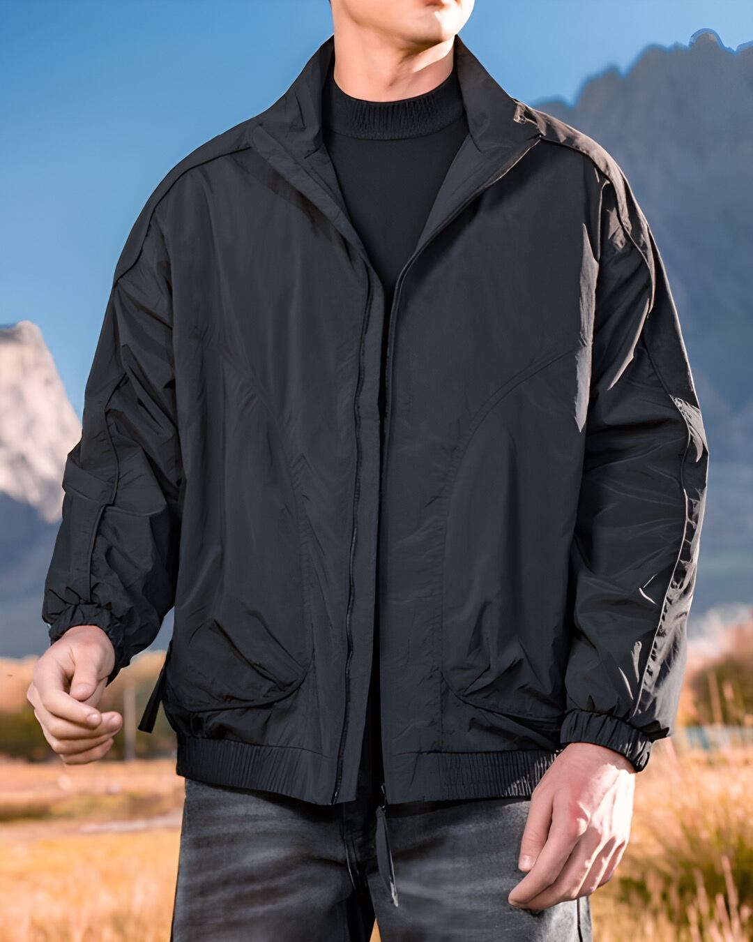 スタンドカラー ジッパージャケット 4色 E0163