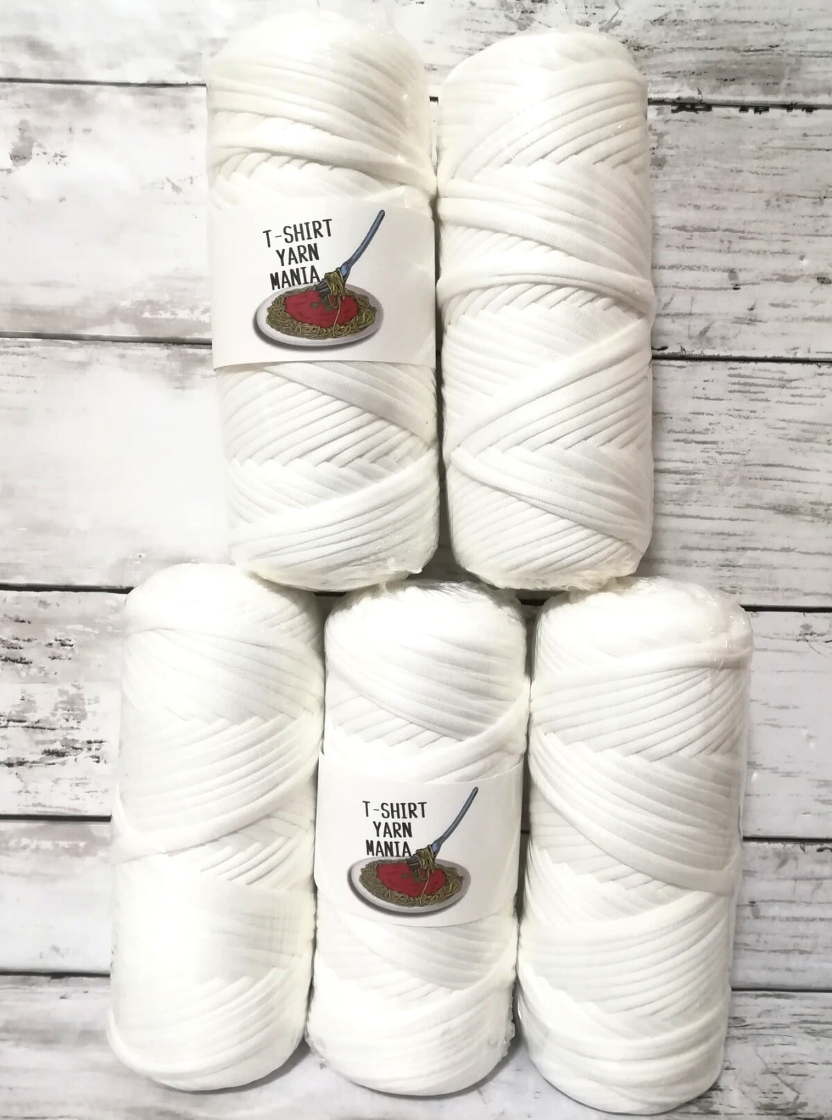 ホワイト 白色 1玉 200g・ 50m Tシャツヤーン | T-SHIRT YARN MANIA