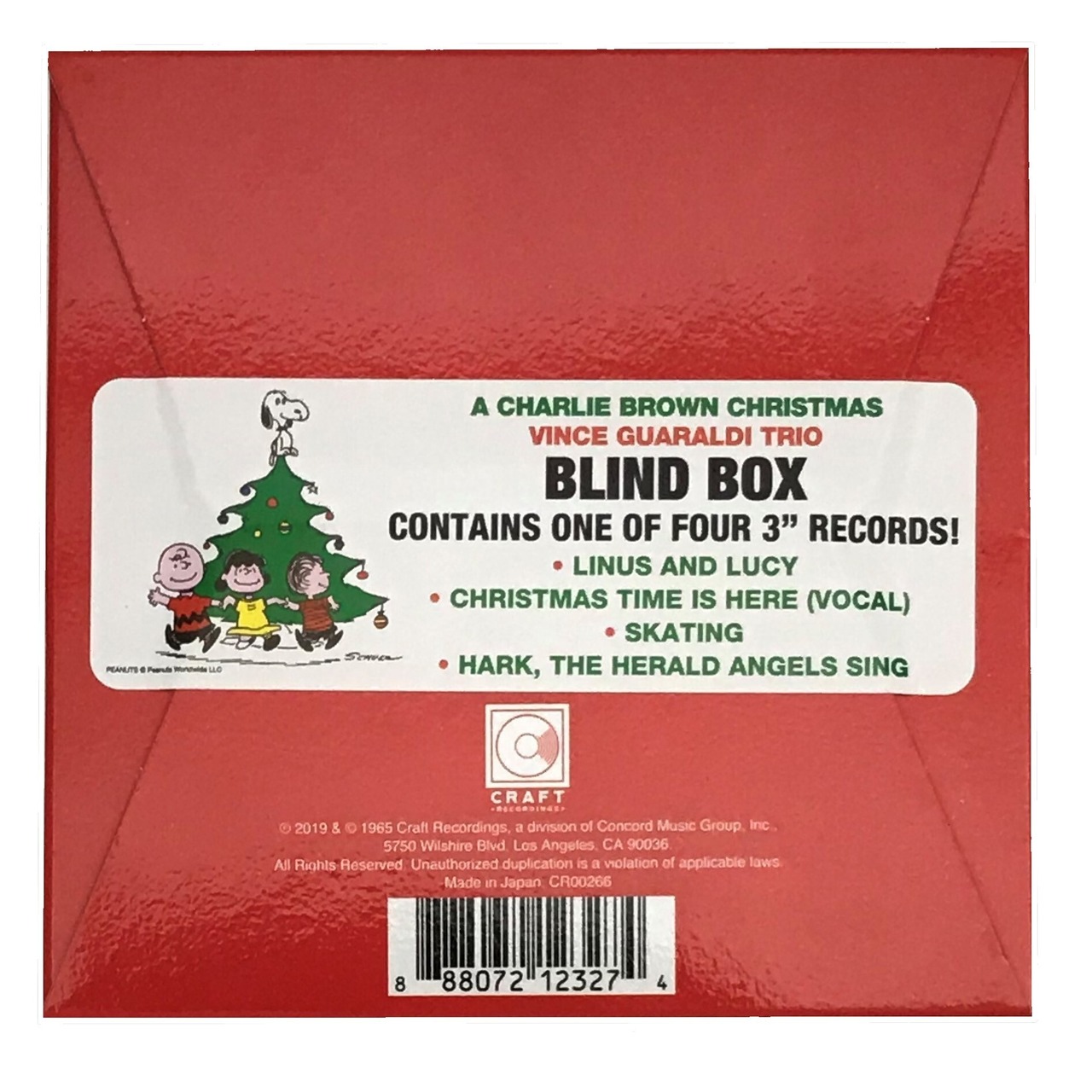 VINCE GUARALDI - A Charlie Brown Christmas（アナログ盤）3インチ