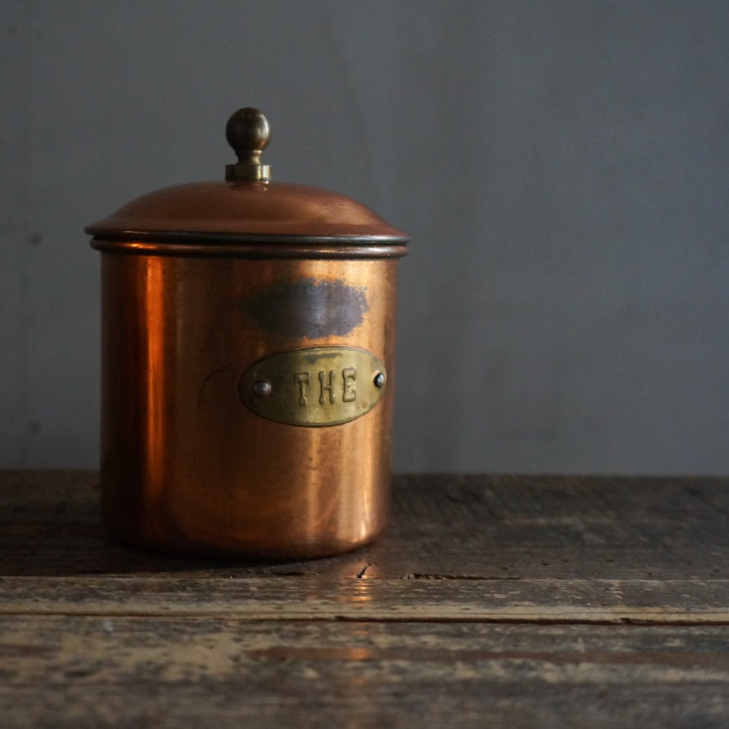 古いフランスの銅キャニスター3点セット | Konishi Koffee web shop