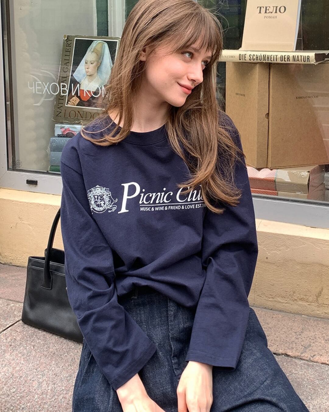 ピクニッククラブ ロゴ ロングスリーブTシャツ