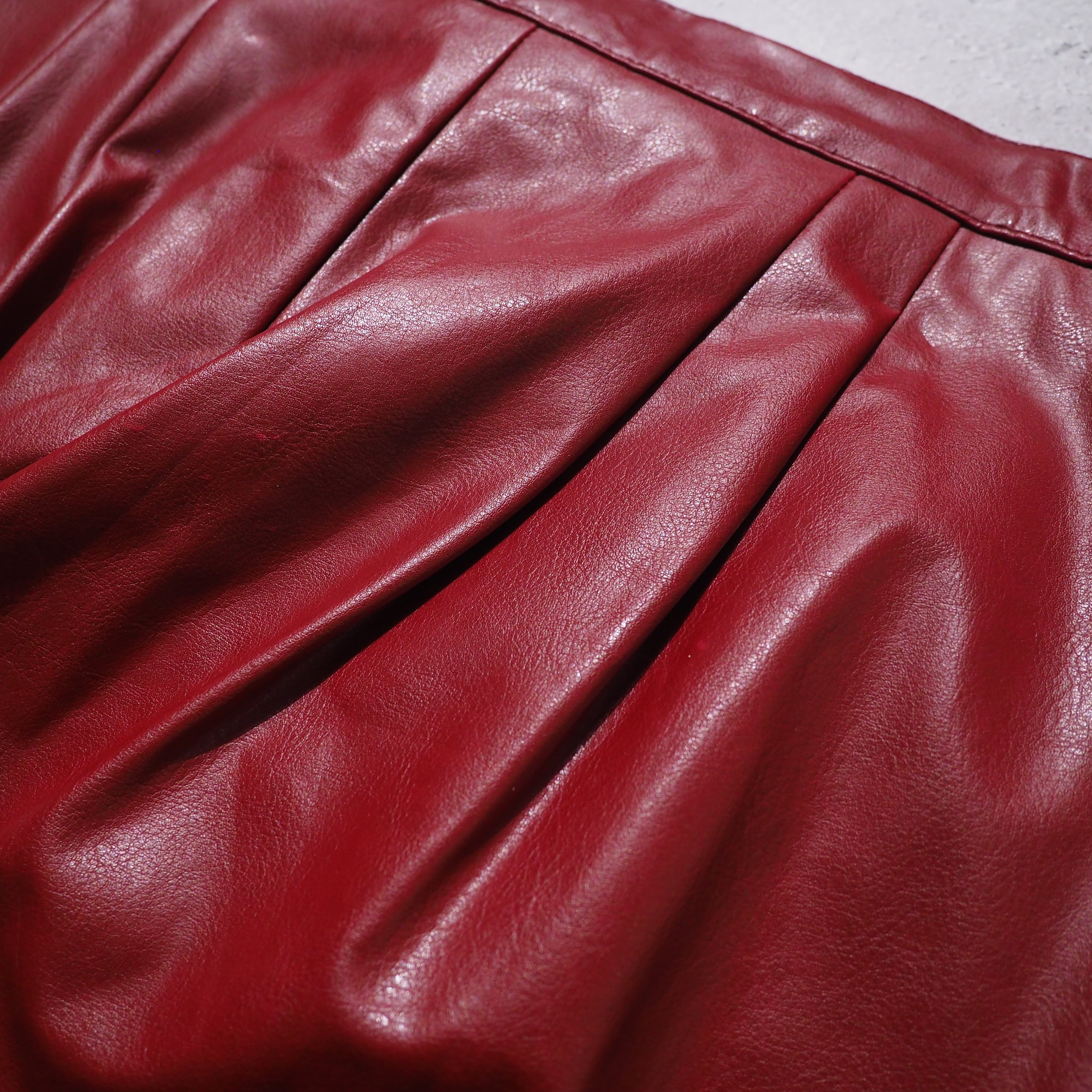 " Made in USA " Beautiful Blood Red color vintage Fake leather pants