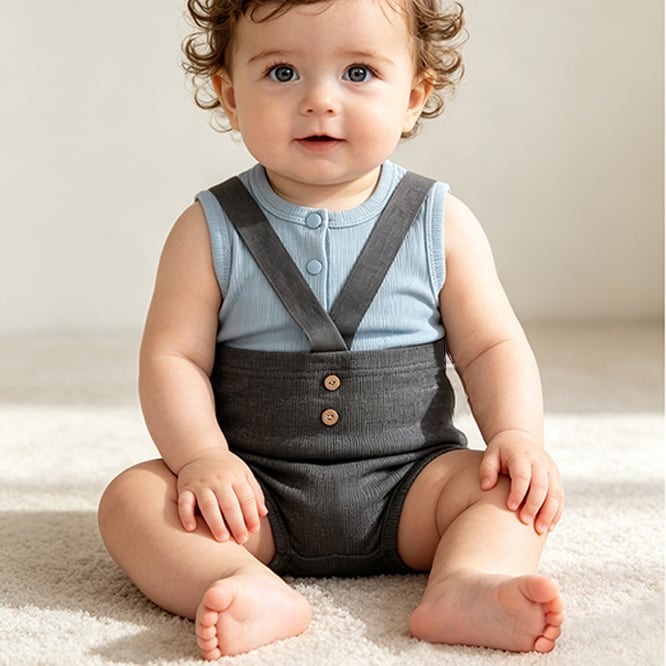 BABY】夏作モーダルコットンサロペットショートパンツ | 韓国子供服