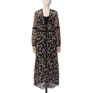 BOTANICAL EMB. GOWN DRESS