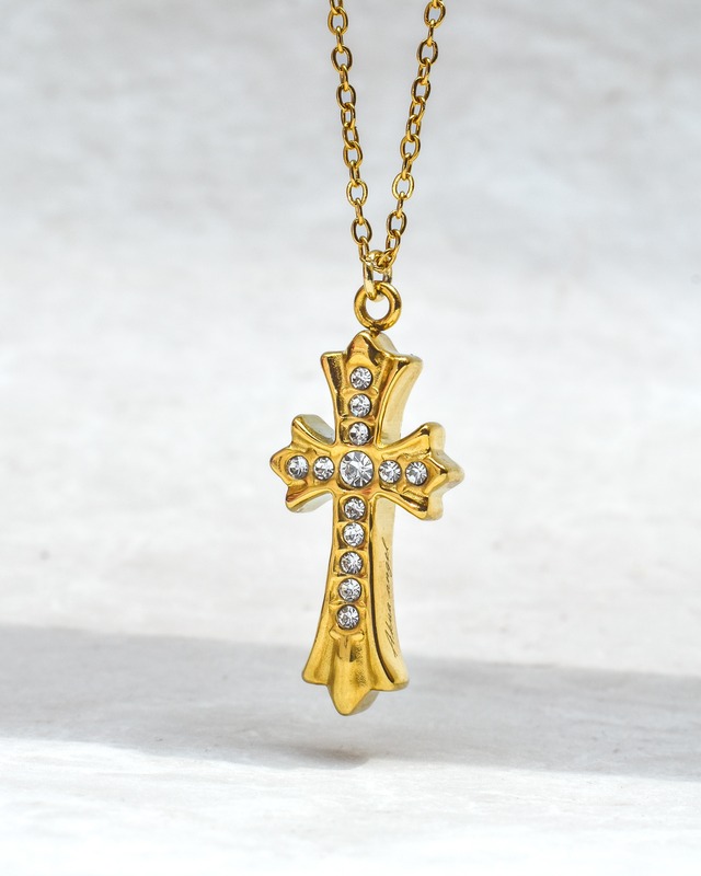 big cross necklace stainless steel（AKUA ANGEL LOGO）