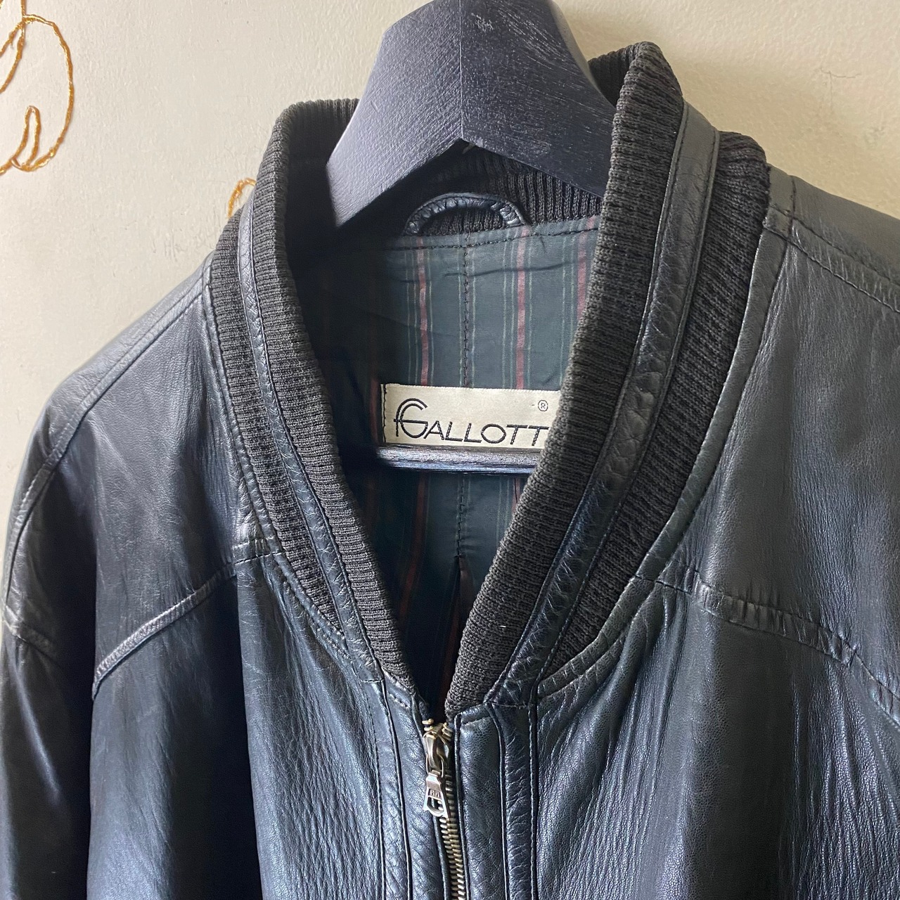 vintage GALLOTTI black leather blouson