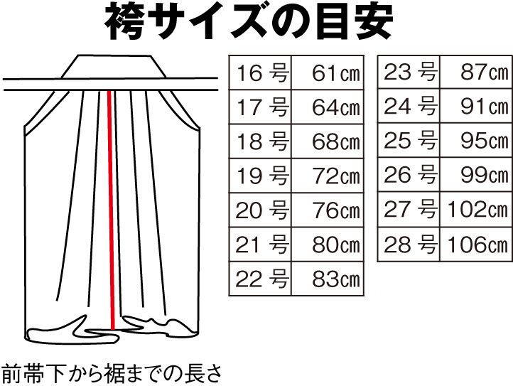 袴　前帯下から裾迄の長さ 綿袴 武 7000番 | 山下武道具OnlineShop