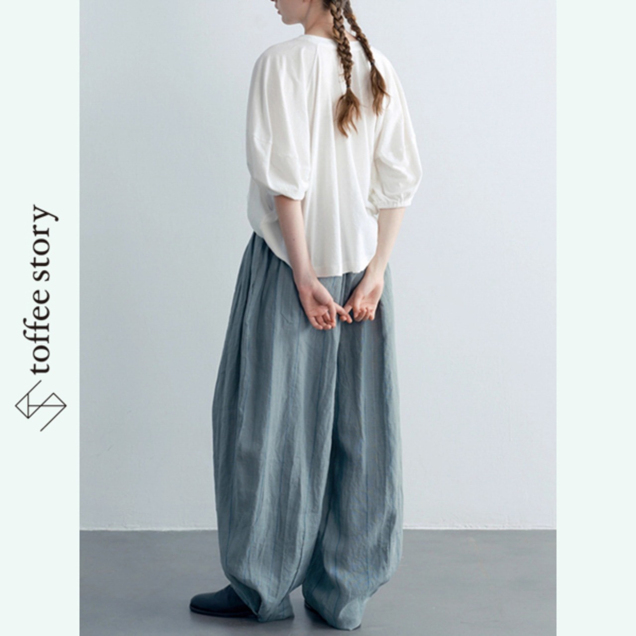 【2color】純綿ランタンスリーブトップ 《P0241》