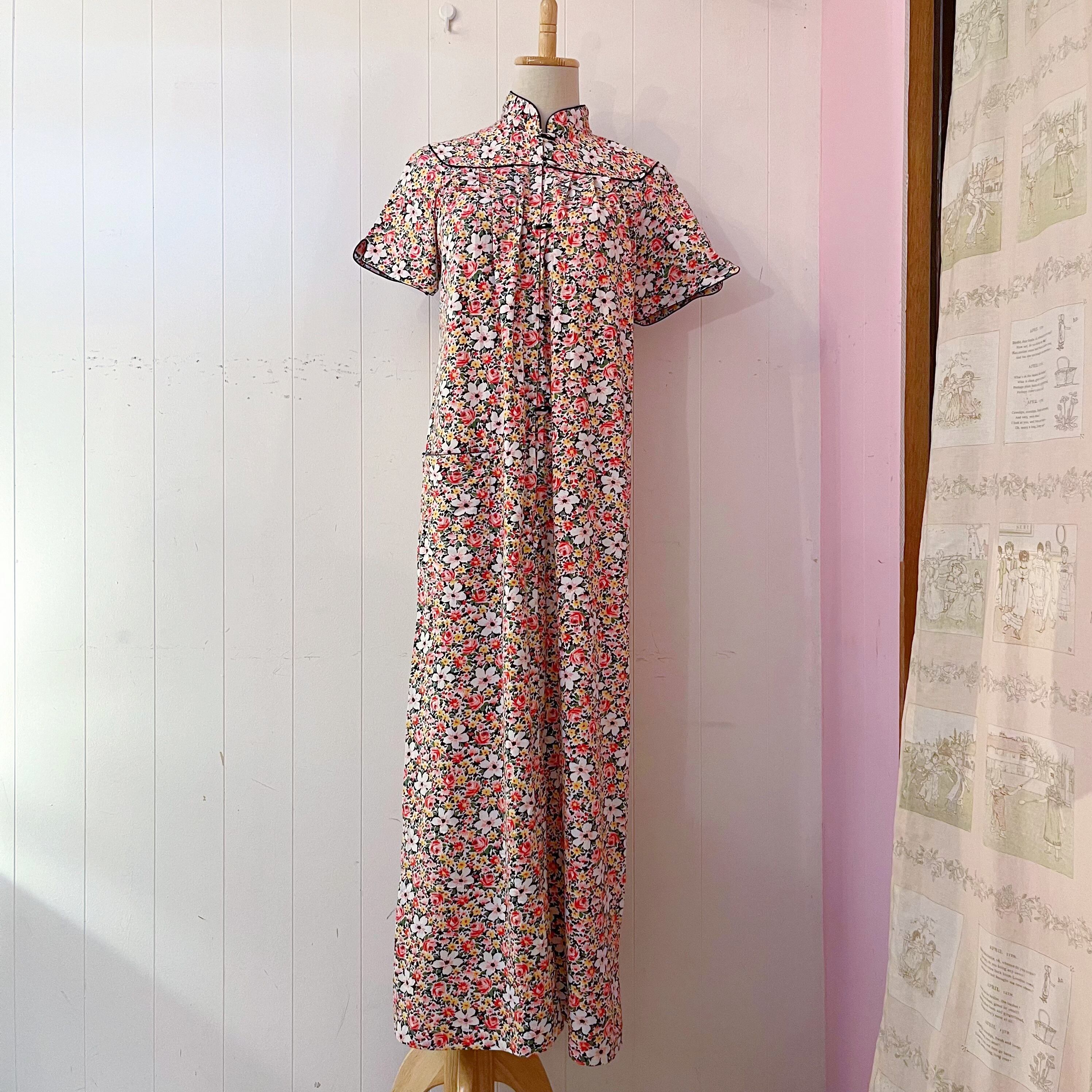 flower toggle button neglige one-piece