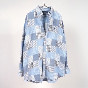 Ralph Lauren “BLAIRE” Patchwork L/S shirt L 90’s ラルフローレン パッチワーク ボタンダウンシャツ