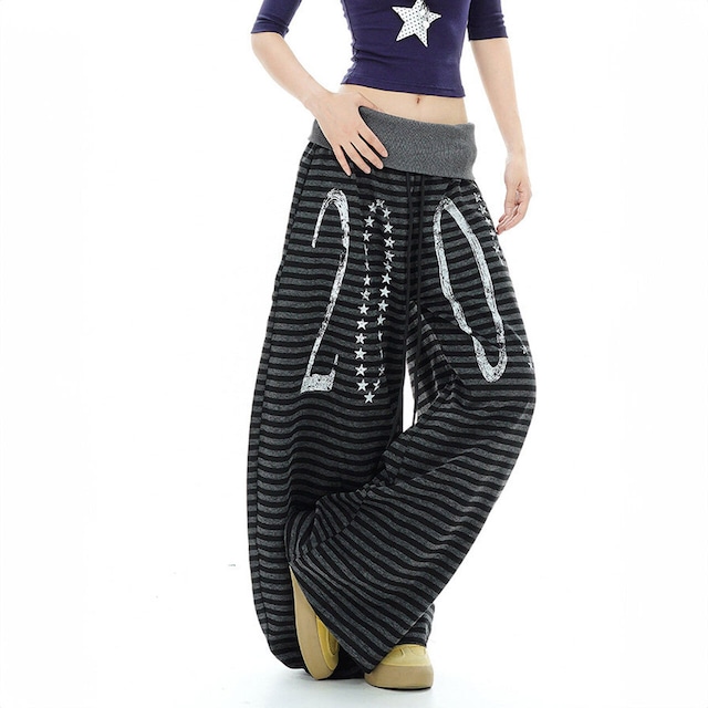 スタープリントボーダーワイドパンツ 2col R02799