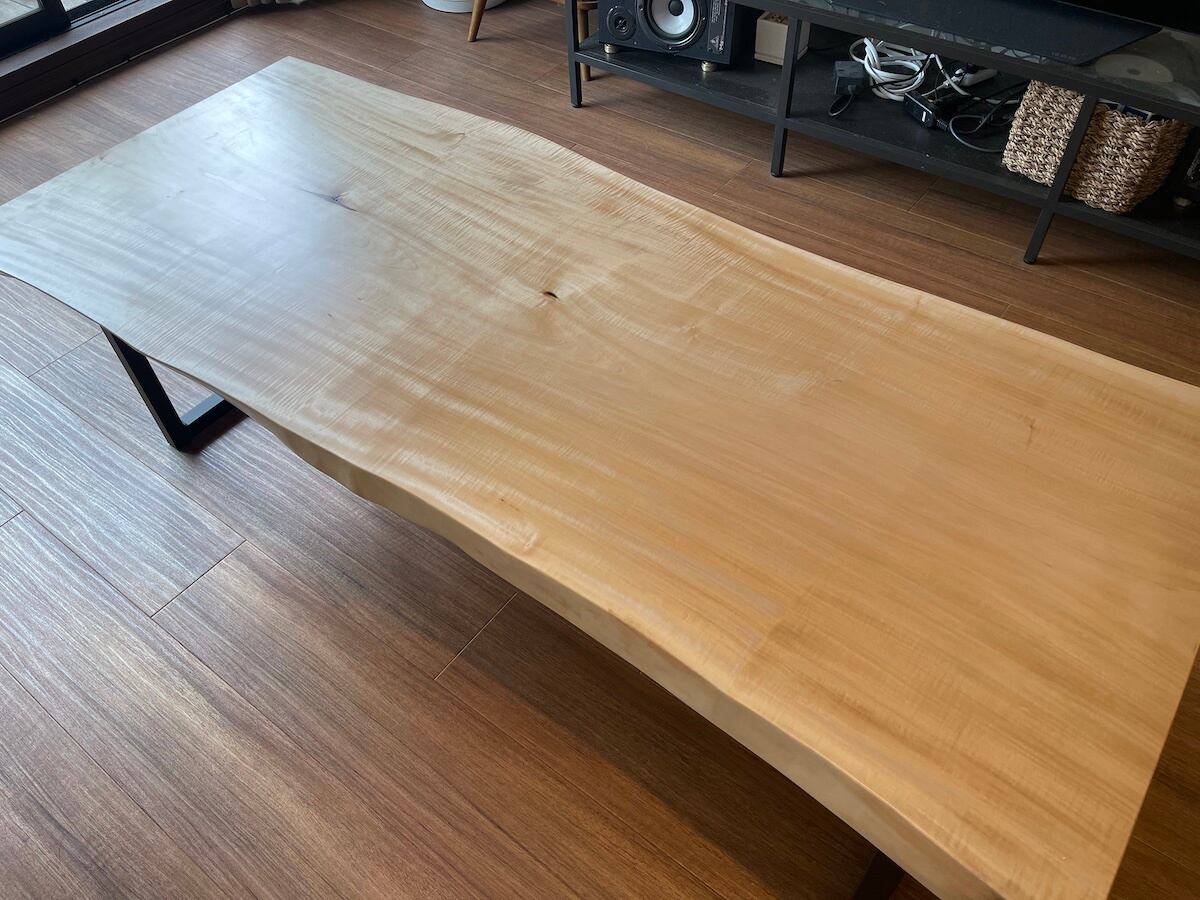 栃 一枚板 テーブル 1300×495-540×45 | 一枚板テーブル・オーダー家具