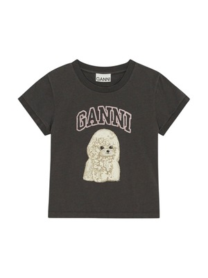 【25AW】GANNI ガニー / Black Poodle Graphic T-shirt / Tシャツ
