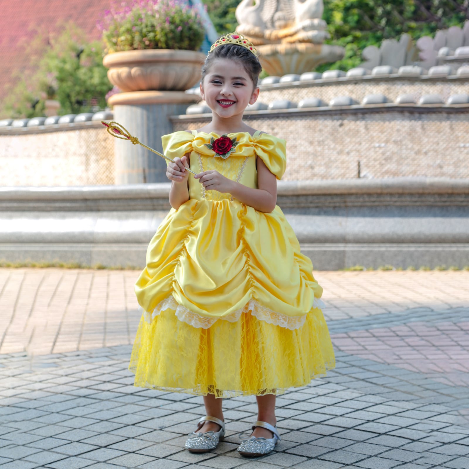 休日 プリンセス風 黄色 100サイズ コスプレ ハロウィン 仮装 コスチューム