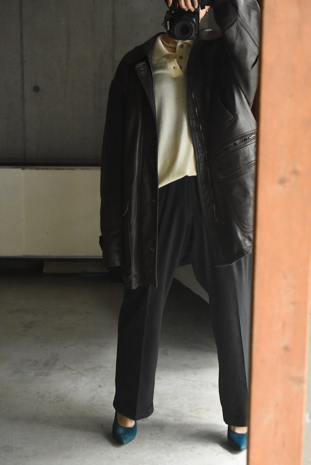 OK／90-00's "Jos.A.BANK" -Signature Collection- merino wool knit polo shirt.