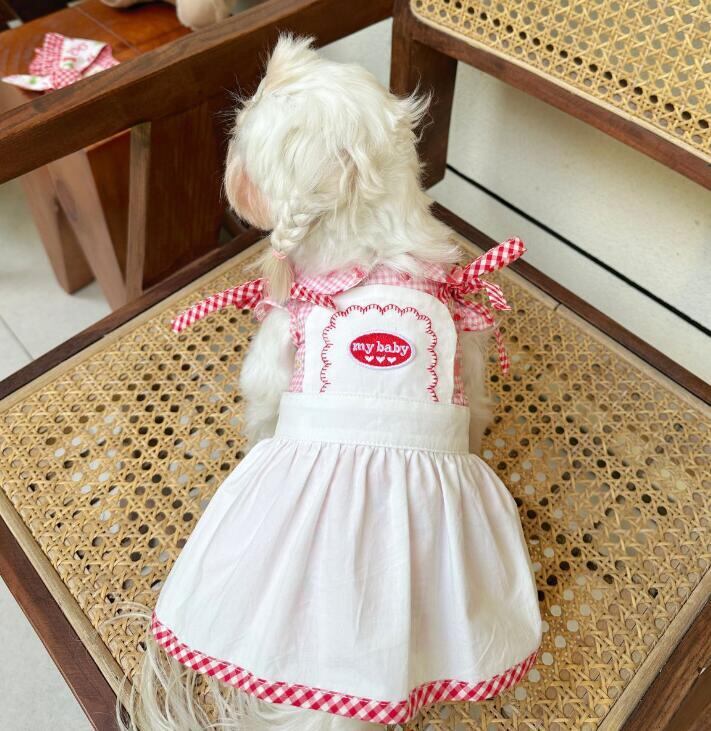 《予約》№3102105 ホワイト×チェックのオーバーオール