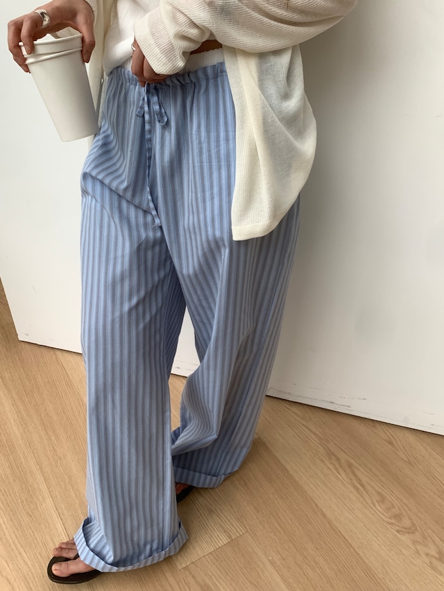 (予約) taffeta / Cool stripe pants 2color