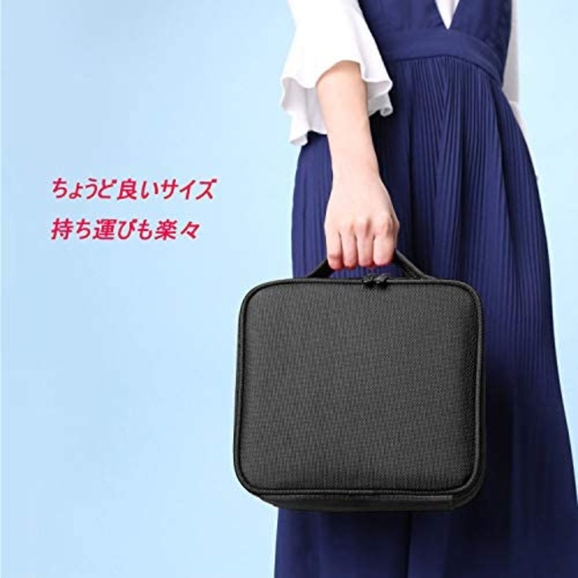 Jpcs メイクボックス Viemior 化粧ポーチ メイクボックス プロ用 21新 便携式 化粧 バッグ 化粧品収納メイクポーチ 機能的 大容量 メイクブラシバッグ 収納ケース トラベルバッグ 化粧品 小物収納 スーツケース 旅行 出張用 黒 Japan Classic Store