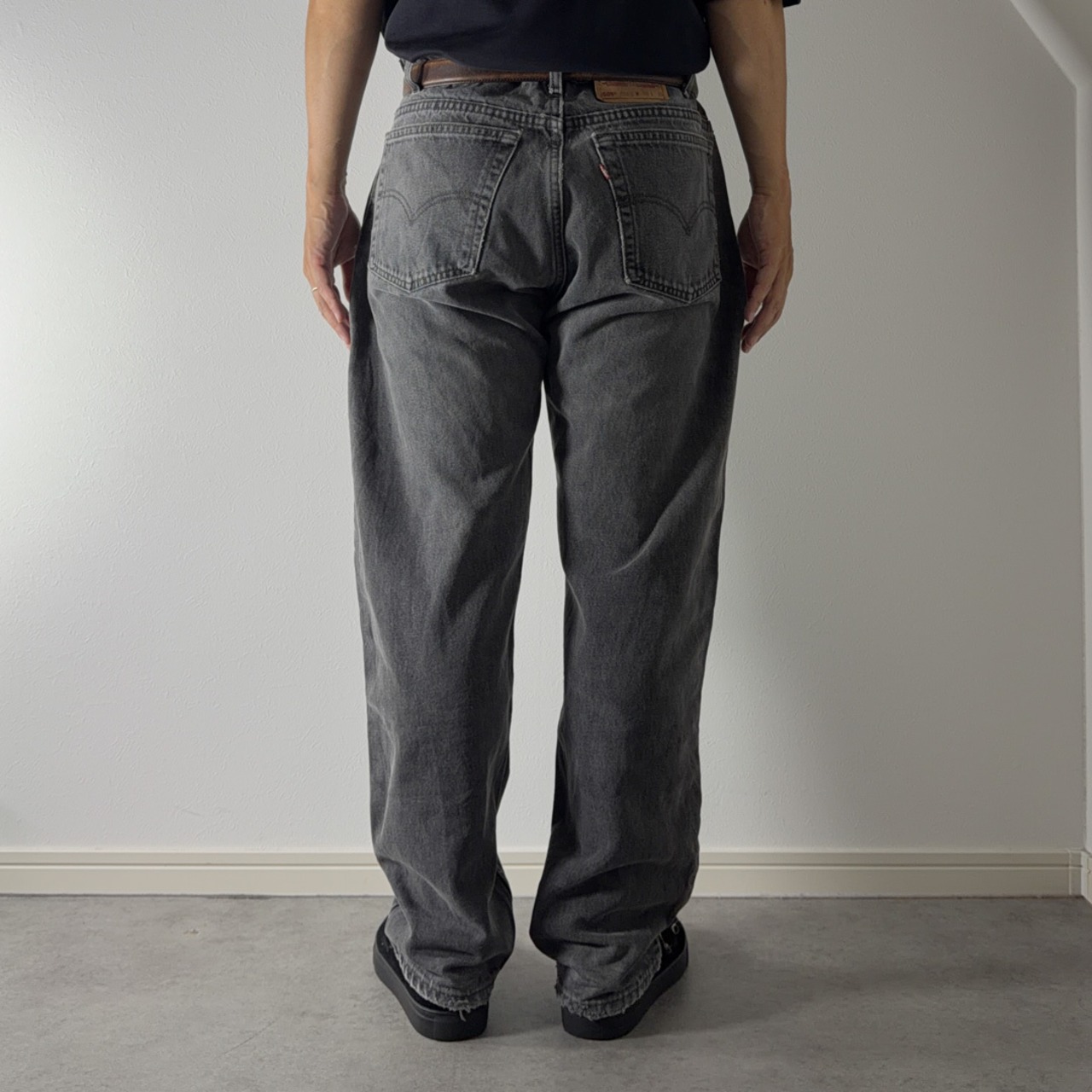 90s Levi's 505 black denim pants "made in USA" [W37L29相当] 古着 - 17