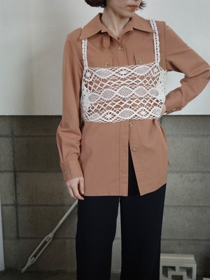 〈vintage〉pink work shirt jacket