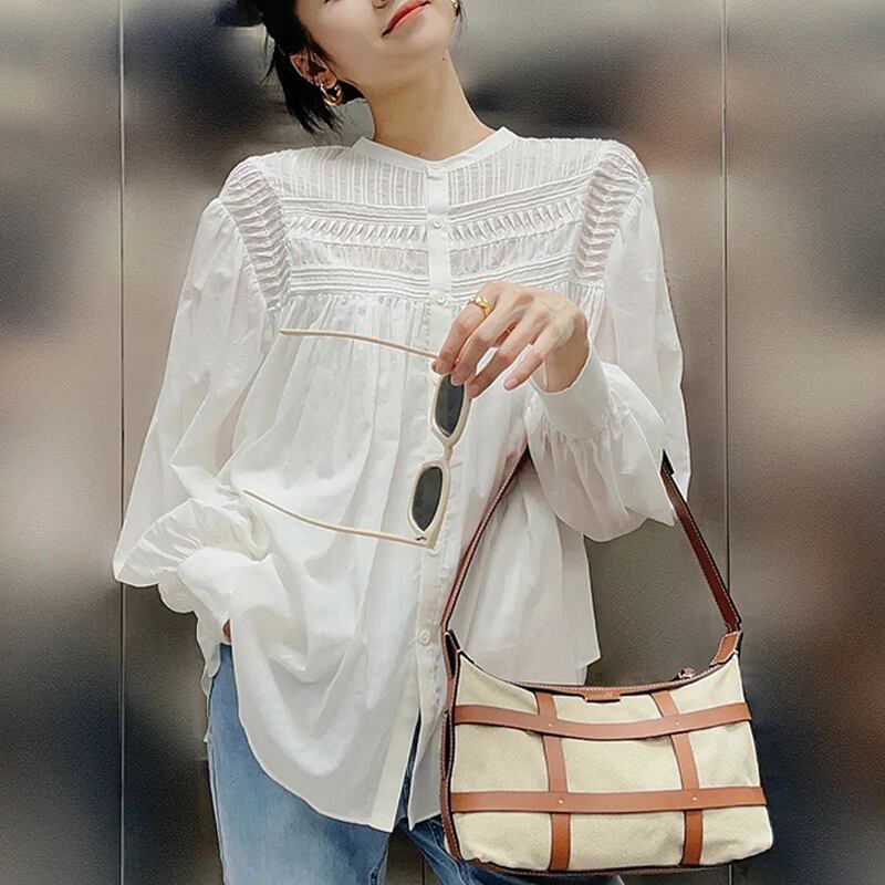 Fluffy accordion pleat blouse TO0699