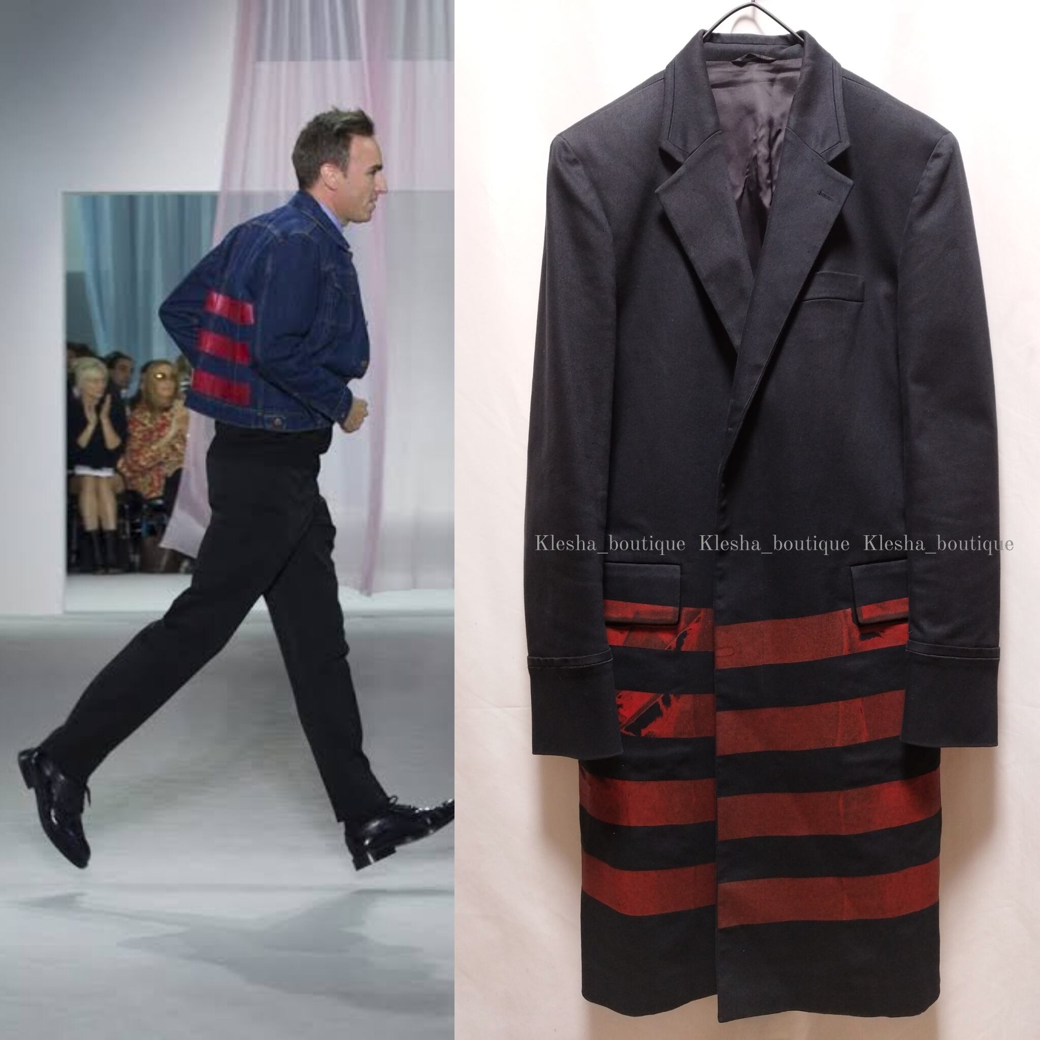 Helmut Lang ペイント コート ボーダー ストライプ Raf Simons Helmut Lang ペイント コート ボーダー ストライプ Raf Simons