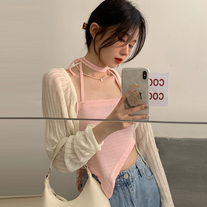 ホワイト薄手サマーニットジャケット ショートシャツ 夏物 シルク スーパーモール64817675719