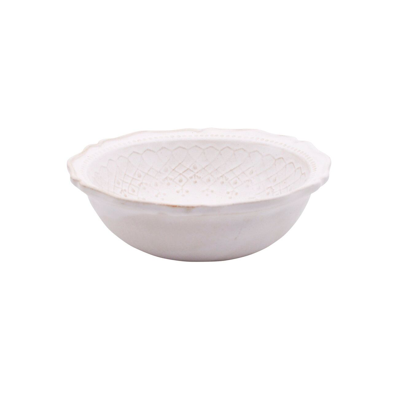 益子焼 わかさま陶芸 「フレンチレース」 ボウル 鉢 皿 S 約14cm ホワイト 256050
