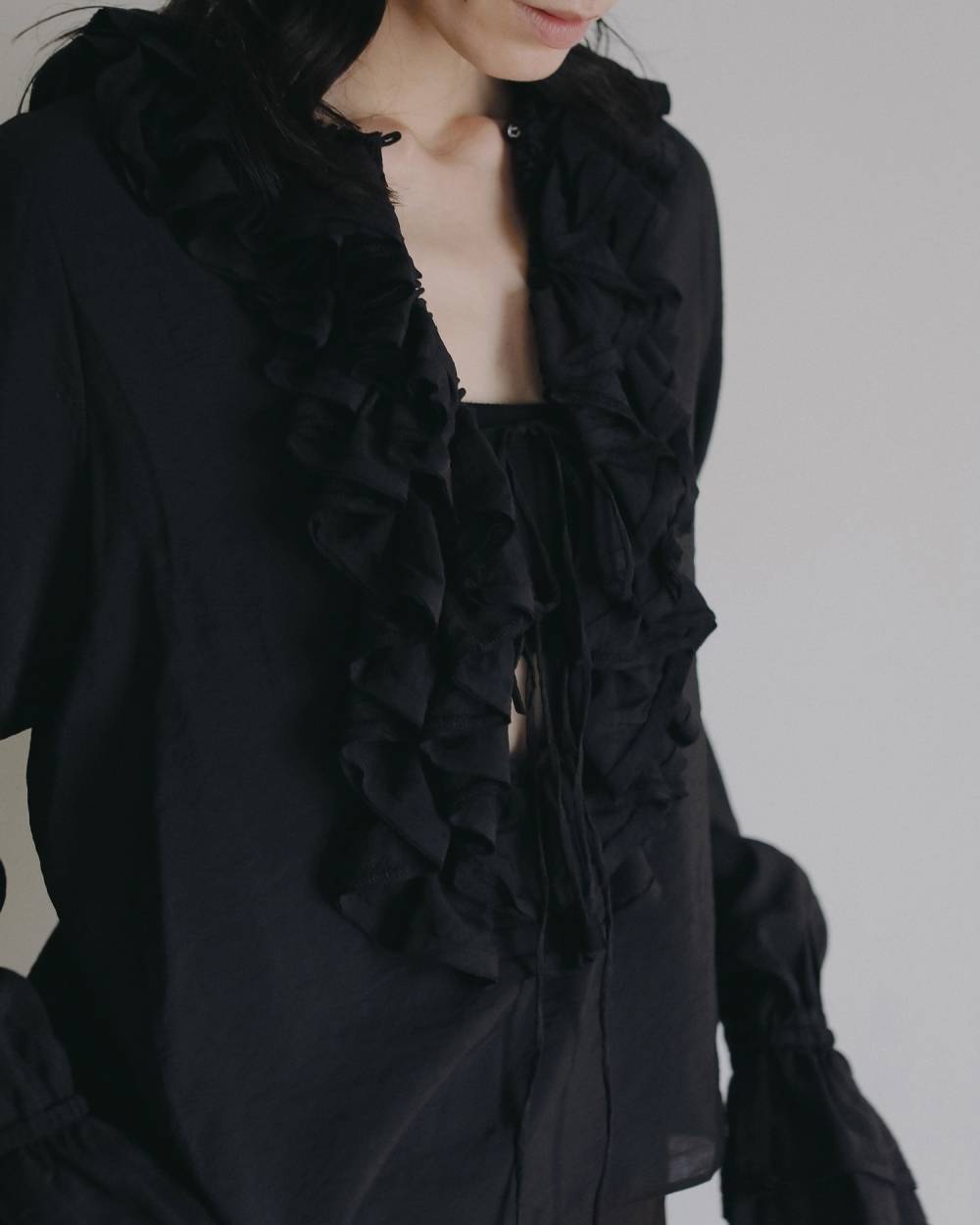 anuke(アンヌーク) 2way Frill Blouse | サウスオレンジ｜メンズ