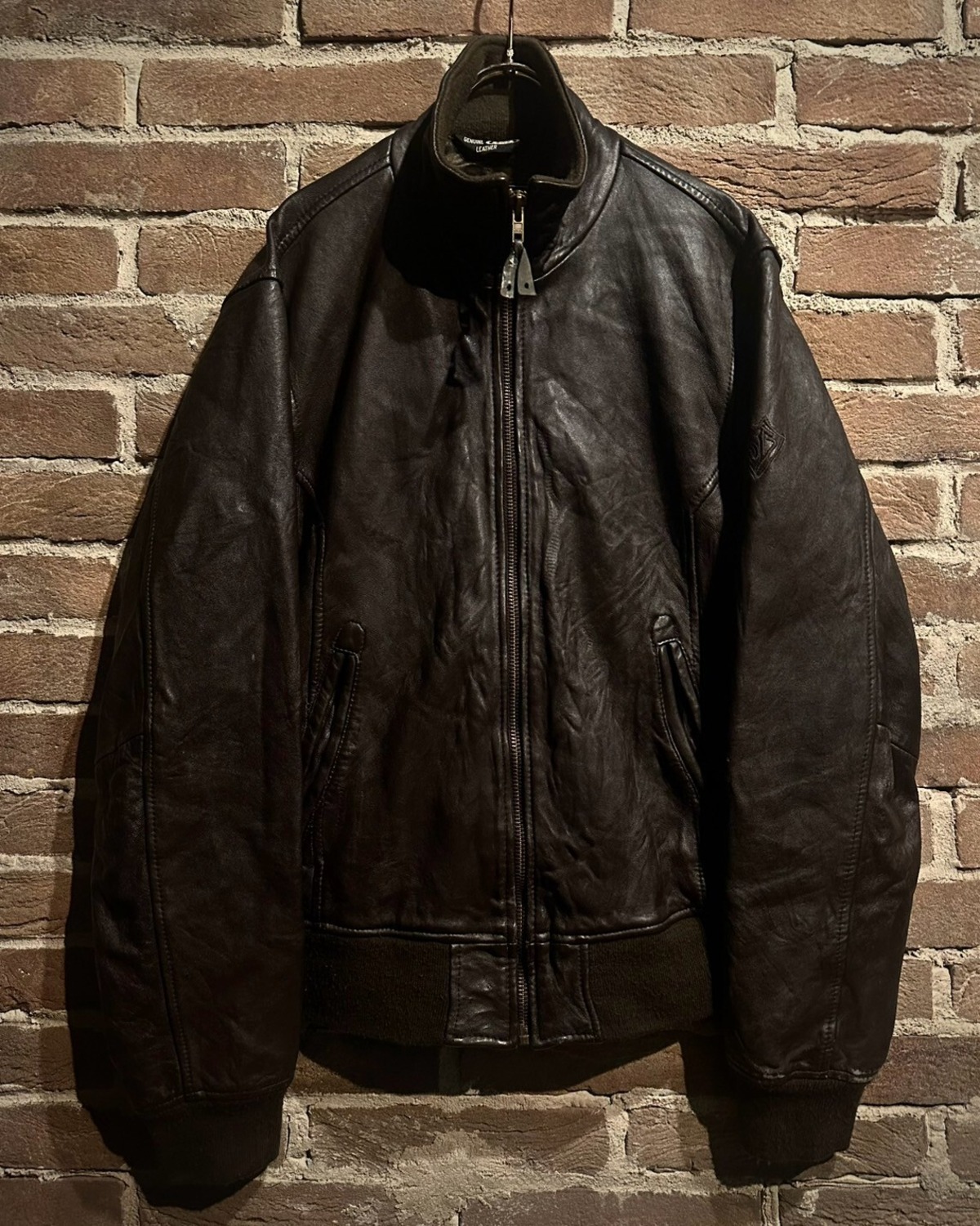 【Caka act3】High Neck Vintage Brown Leather Jacket | Caka(カカ）下北沢古着屋、セレクトショップ