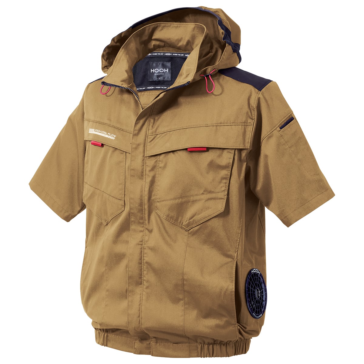 3Lサイズ V2517 サイドファン半袖フードジャケット HOOH 村上被服 空調