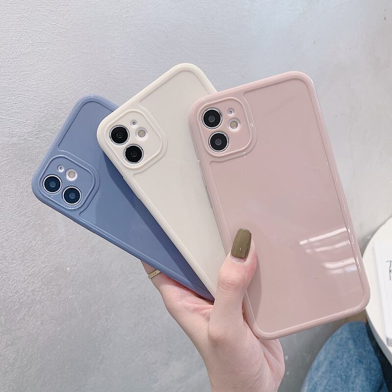 【再販】シンプルな淡色ケース◎かわいい 光沢感 定番 人気 ソフトケース iphone スマホケース 3color ND-14619