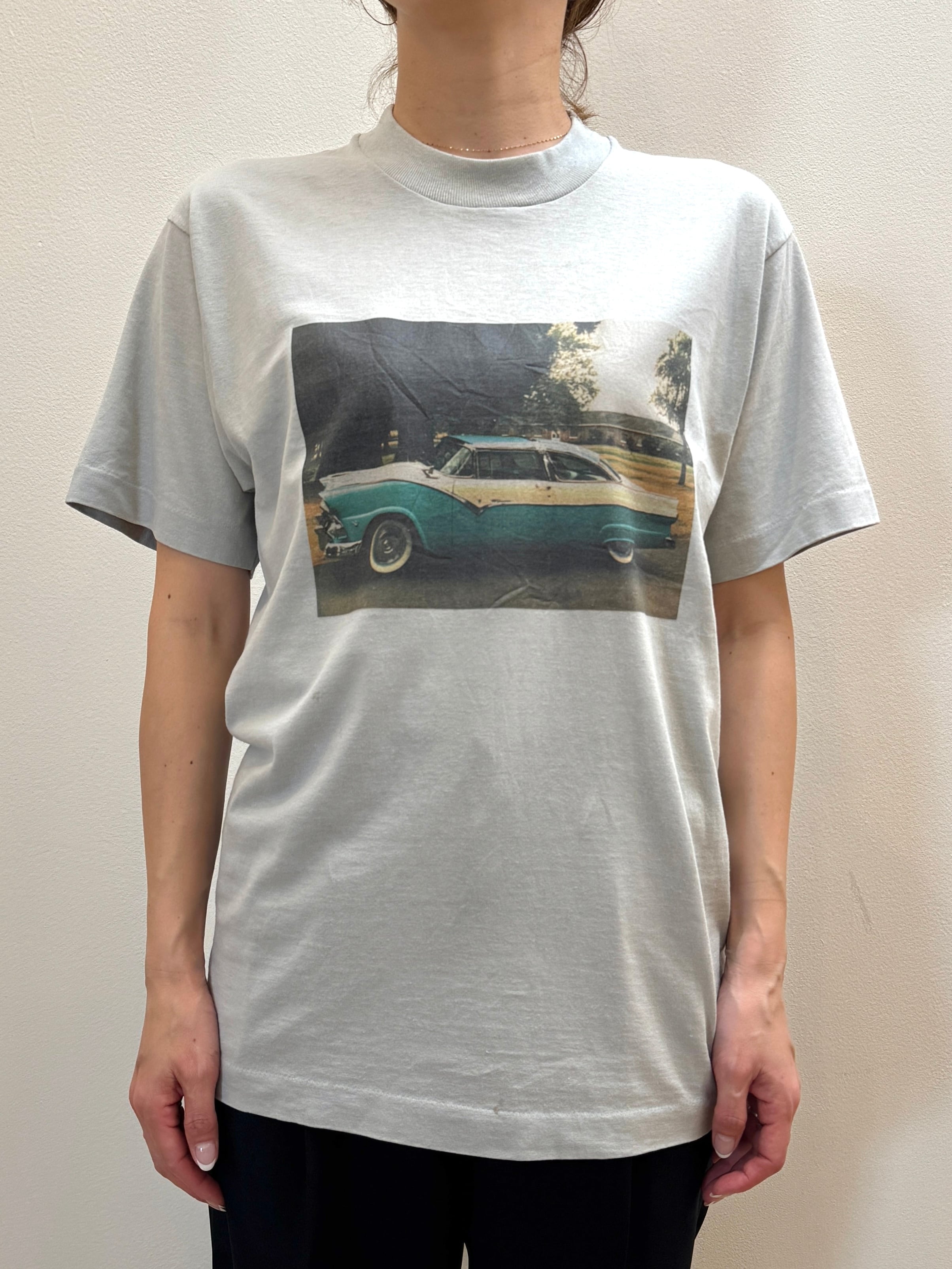 CU9-4 USED TEE "CAR" -LIGHT BLUE-