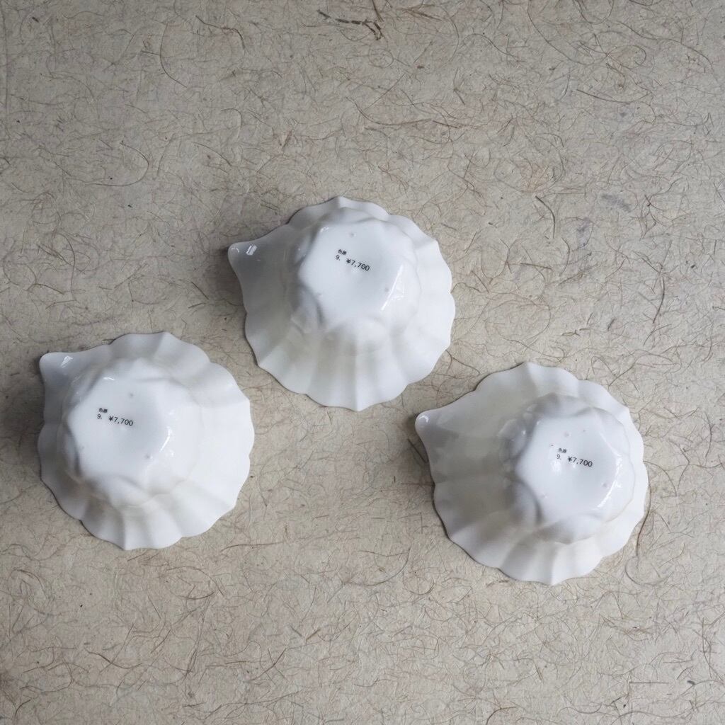 色原 昌希/白磁 6稜花茶海(片口)