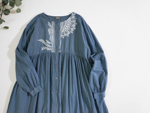 Batik cotton voile gathered dress