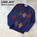 美品 アイルランド製 LORD JEFF スコットランドウール アーガイルニット