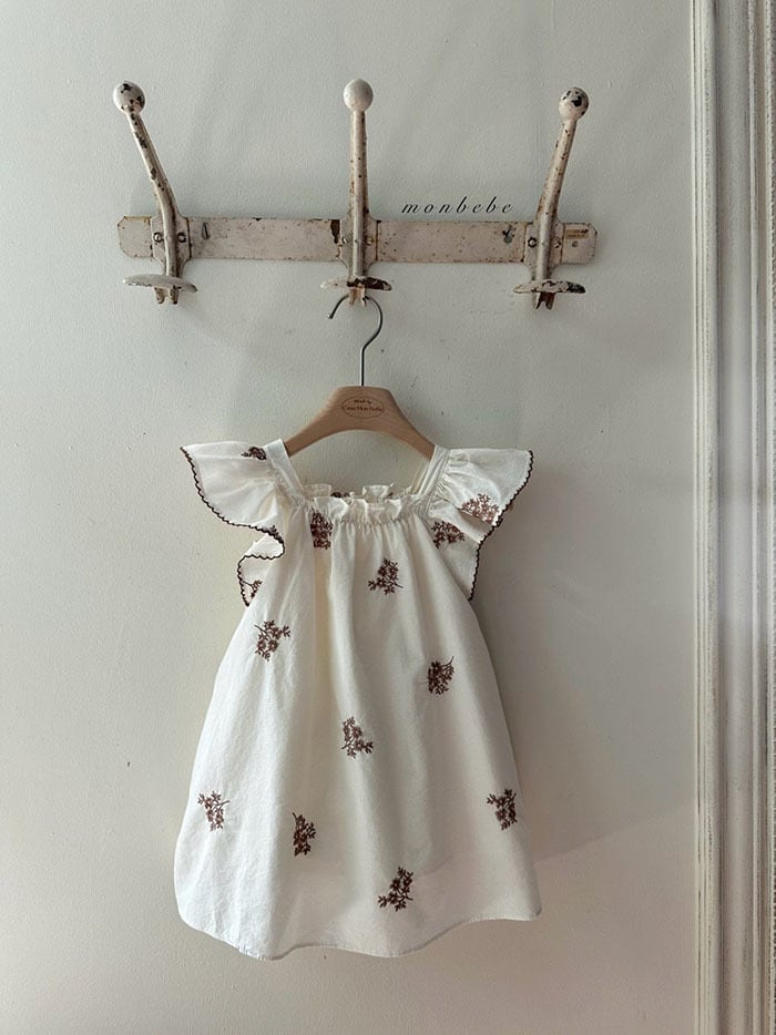 monbebe】cotton flower dress｜ コットンフラワーワンピース・韓国