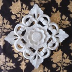 ブロックプリント生地【50cm単位】インド綿 花柄 黒×生成り #34869-BK1【再入荷】