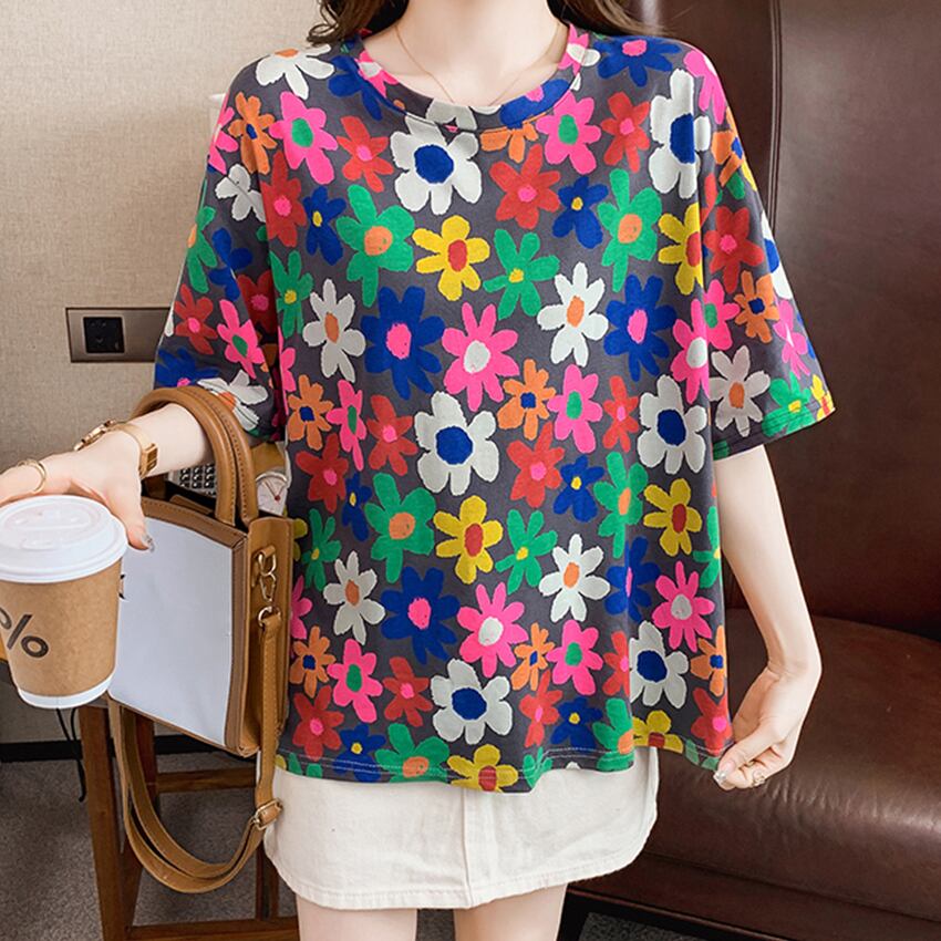 【RL477】Handwritten Style Floral Tshirt（手書き風花柄Tシャツ） | Ruulick