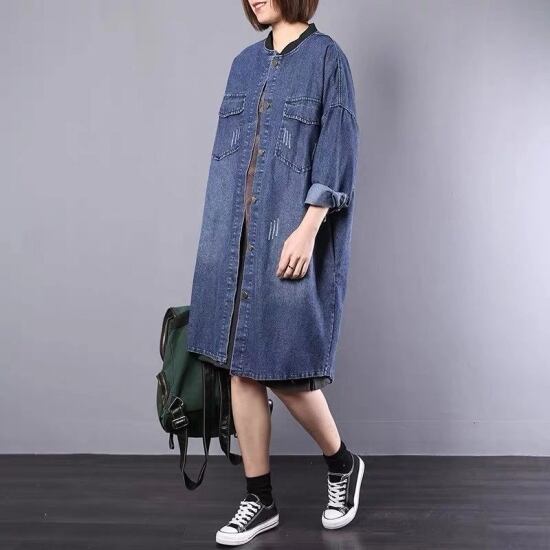 デニムロングカーディガン