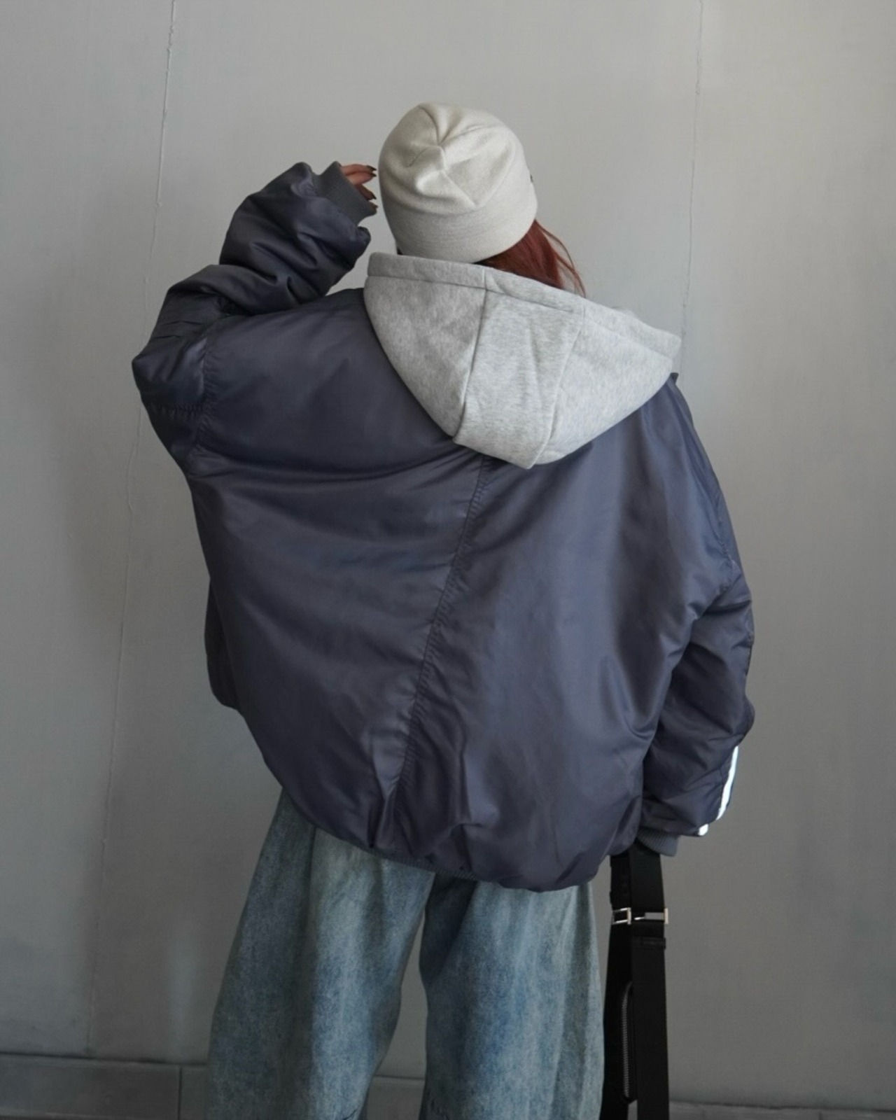 2wayフーディージップMa1【unisex】/Blue