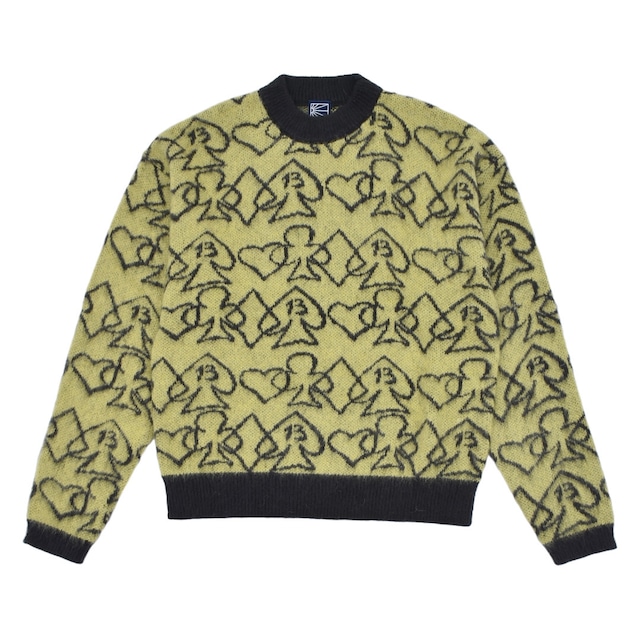 【RASSVET】MEN CARD SUITE CREWNECK JUMPER KNIT(YELLOW)