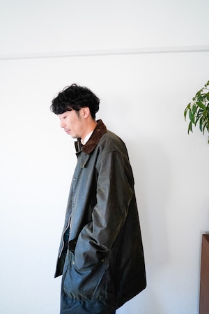 【2-warrants, 1980s】"NORTHUMBRIA" Vintage Barbour Oiled Jacket, size42  / 367m