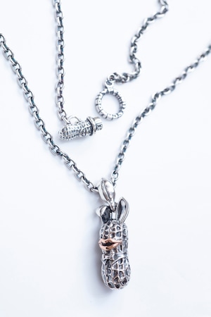 M BUNNY  silver x k10PG  + chain all silver.