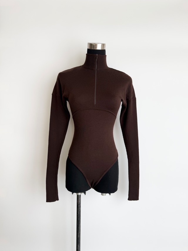 1980s AZZEDINE ALAIA HALF ZIP BODY SHIRT