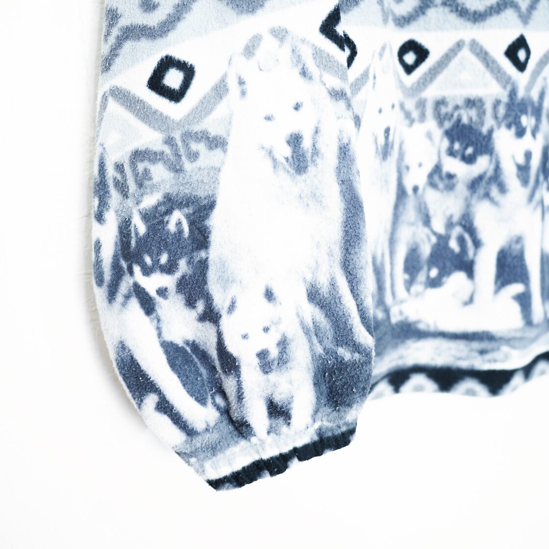 SPECIAL ITEM* USA VINTAGE DOG DESIGN FLEECE HALF ZIP JACKET 