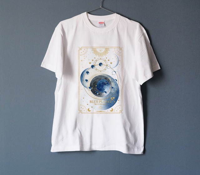 青の惑星 "BLUE PLANET" Tシャツ 1 WHITE（men&women）